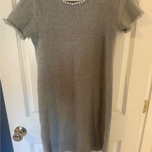 Studio One Gray Dress with Pearl Accents